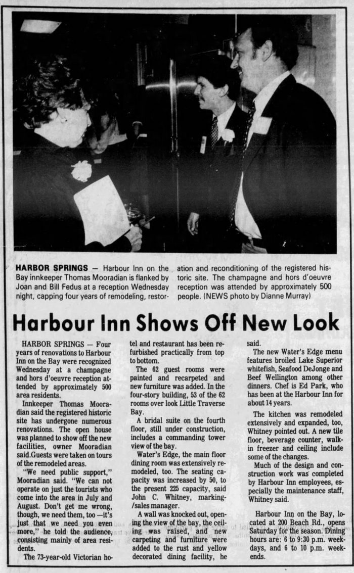 Harbour Inn (Harbor Inn, Ramona Park Hotel) - May 26 1983 Article (newer photo)